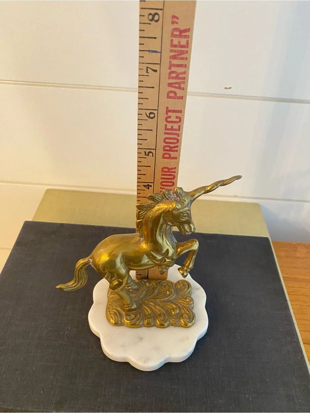 Vintage Solid Brass Rearing Unicorn Statue Figure Mythical Ethereal Celestial - Picture 9 of 10